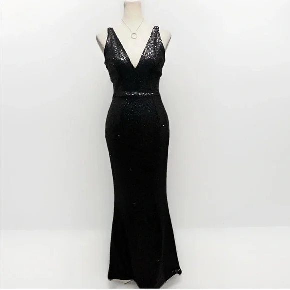 Dress the Population Harper Mermaid Black Sequin V Maxi Dress Size Small XS  4 is available for purchase on au PAY Market - Imported Goods Online Store  Co.Ltd. | au PAY Market -